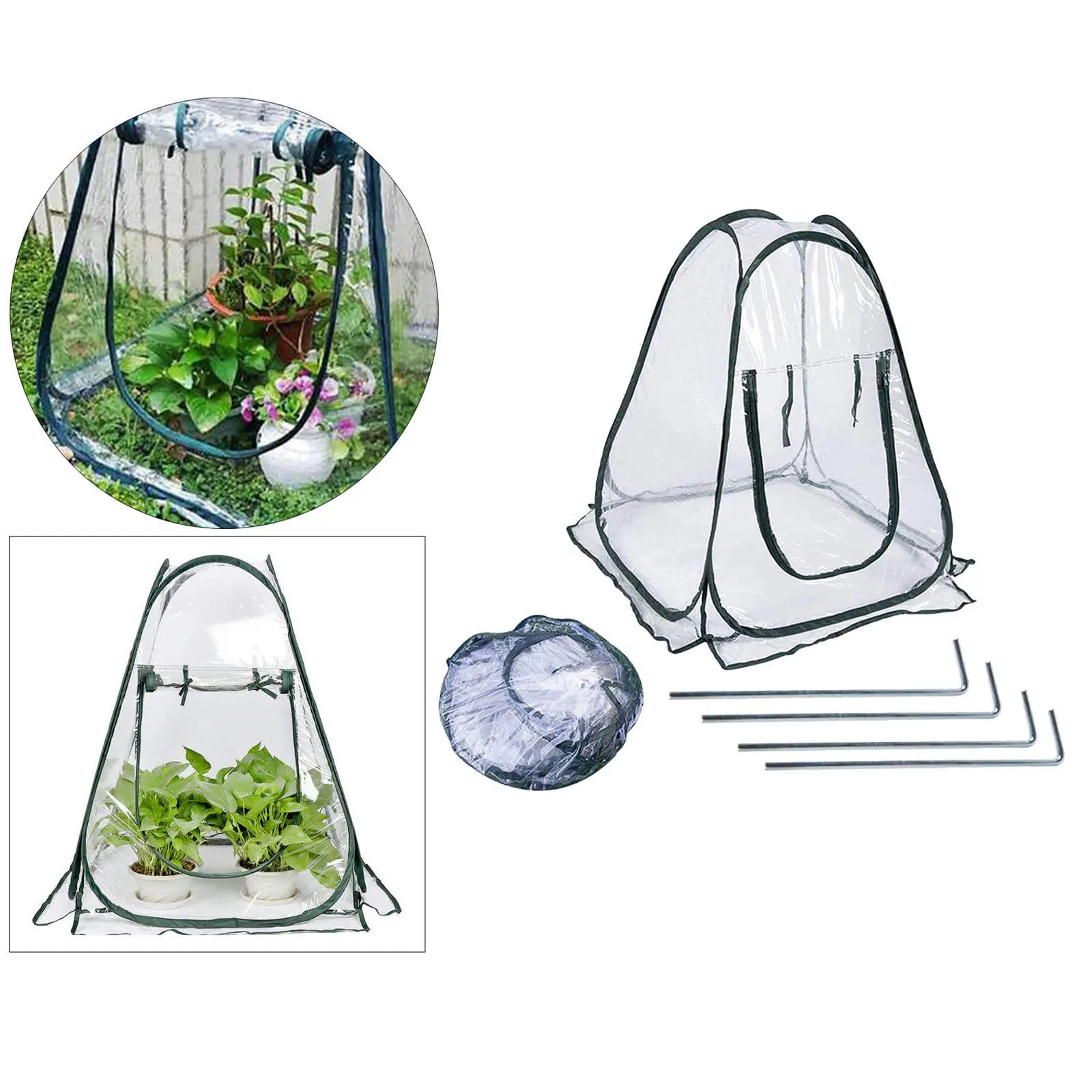1Set Mini Greenhouse popped Up PVC Grow House Backyard Portable Garden Plant Tent Greenhouse Cover Home Garden Supplies