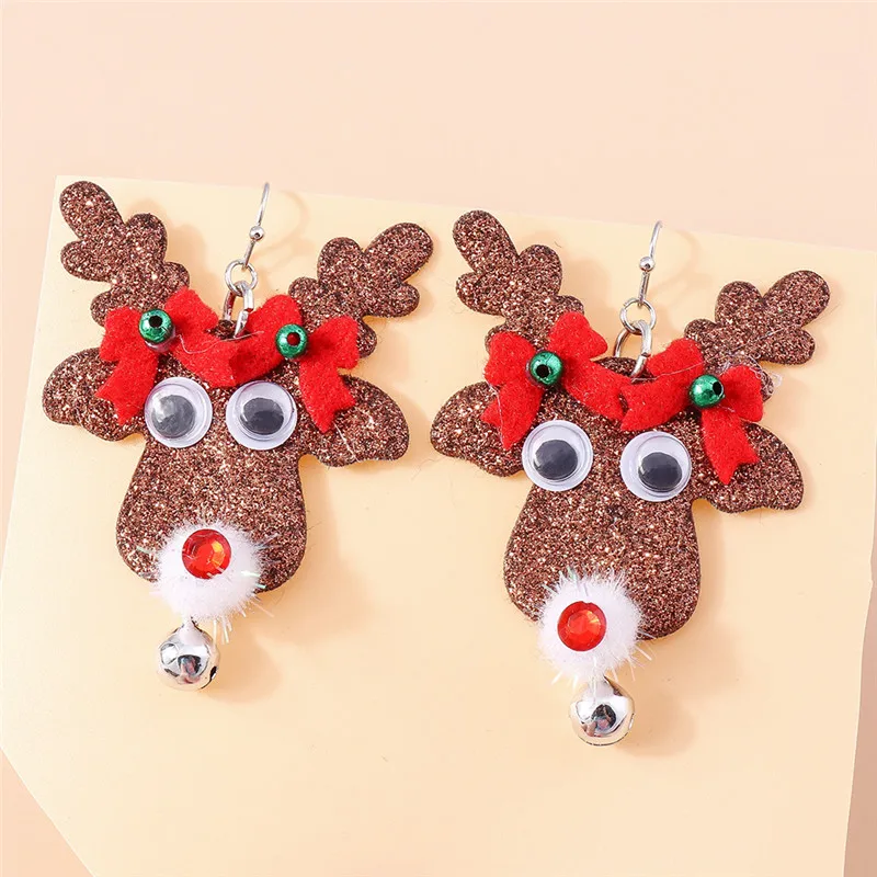 Leslie Hot Selling Mix Styles Merry Christmas Earrings Fashion Christmas Tree Deer Santa Drop Earrings New Year Jewelry Gifts - Image 3