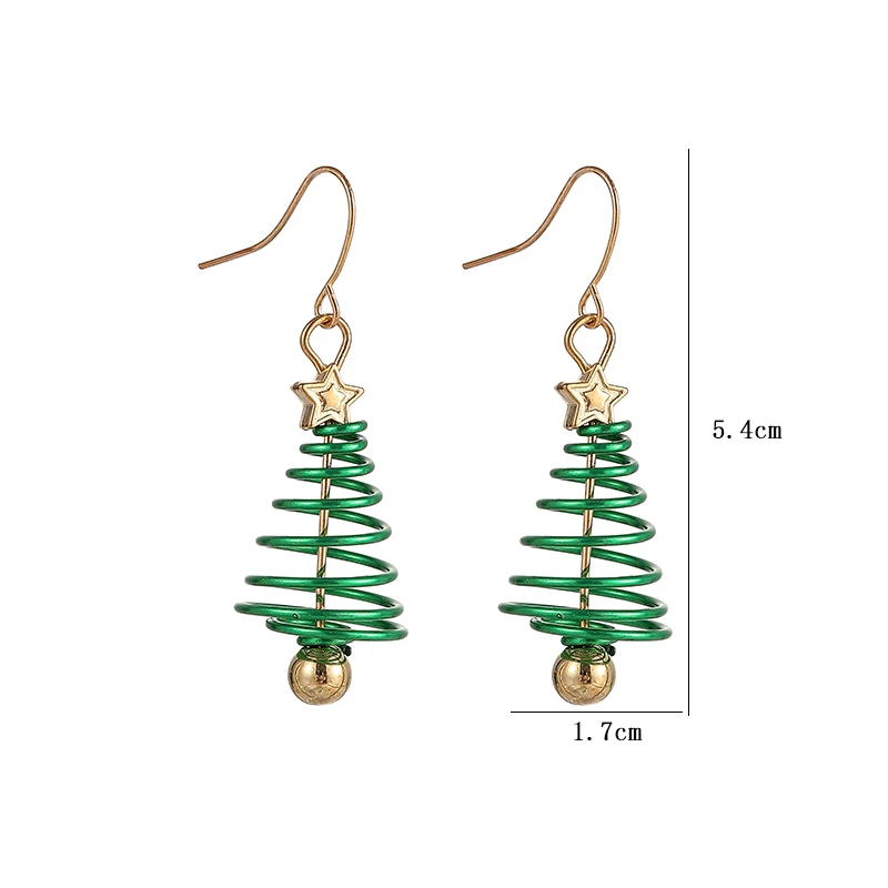 Fashion Christmas Tree Earrings For Women Piercing Golden Color Star Pendant New In Earrings Jewelry Accessories New Year Gifts - Image 6