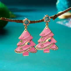 Christmas Holiday Drop Earrings Rhinestone Xmas Tree Bell Santa Claus Hat Letter Dangle Earring Party Jewelry Gift For Women Men