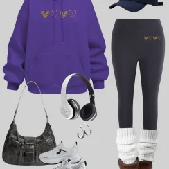 Leopard Print Love Pattern Women Hoodies Set Fleece All-Match Pullovers Autumn Thicken leggings hip hop WOMAN Pants Sets