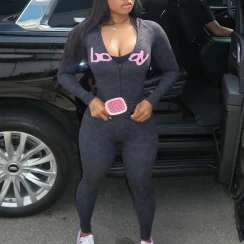 kliou Casual Panelled Leopard Women Pants Sets Hipster Letter Printed Zip-up Tops+Skinny Elastic Trousers Female Street 2 Piece