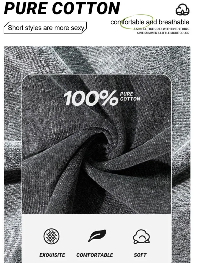 100% Cotton Washed T-Shirts For Women Loose O-Neck Crop Tops Y2k Street Female Clothes Summer Casual Vintage Short Sleeve Tees - Image 5