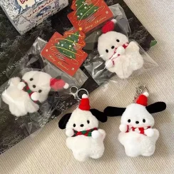 Cute Christmas Puppy Keychain For Christmas Gifts For Friends