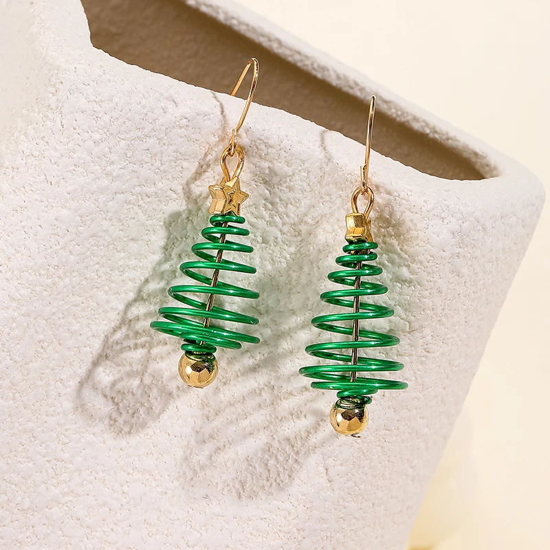 Fashion Christmas Tree Earrings For Women Piercing Golden Color Star Pendant New In Earrings Jewelry Accessories New Year Gifts - Image 5