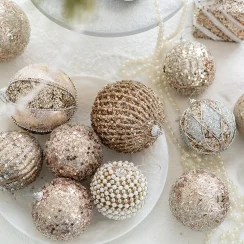 2025 Christmas Decoration Champagne Foam Ball Christmas Tree Decoration Ball Gift Package Pendant Window Ceiling Layout