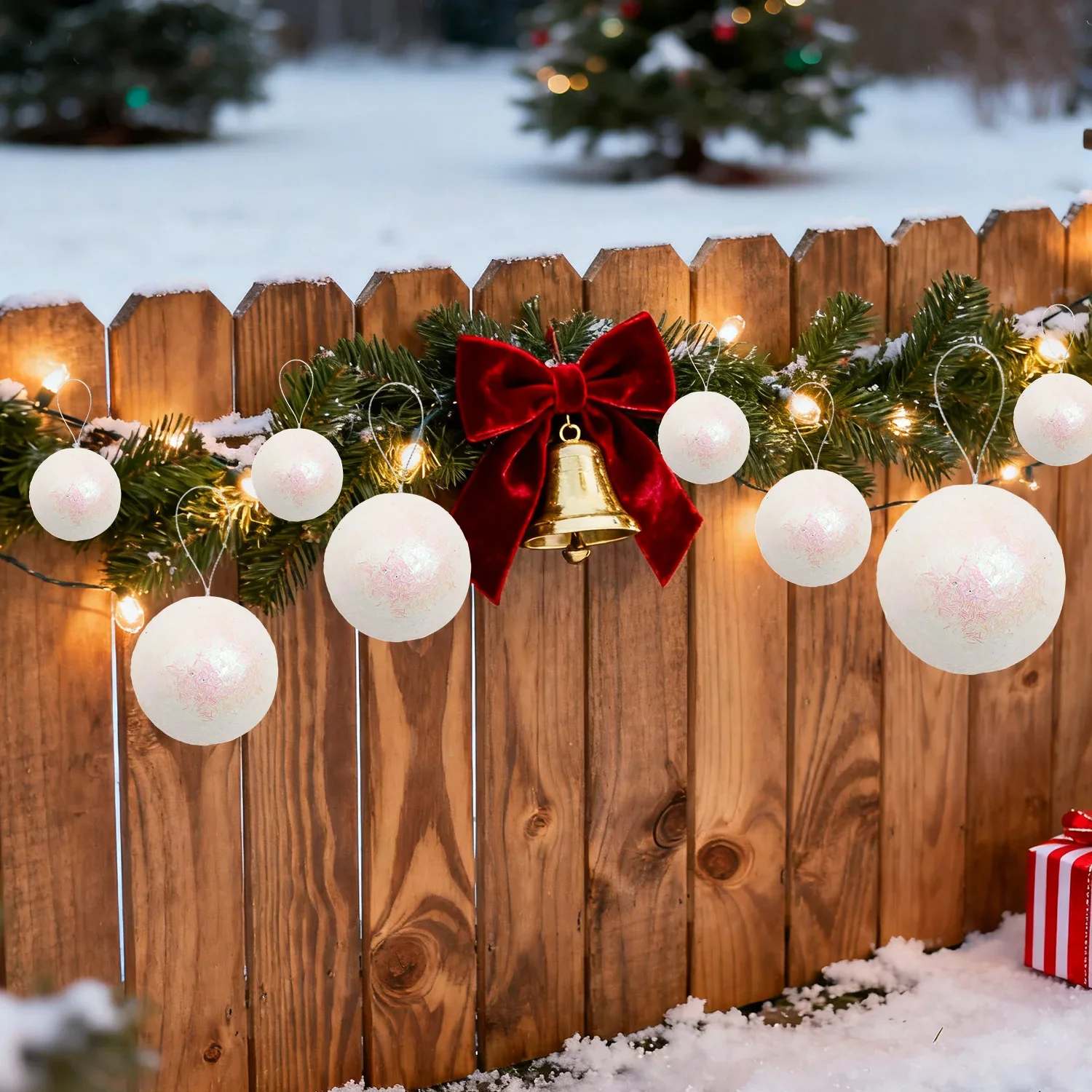 36/6pcs White Xmas Tree Round Ball Hanging Pendants Foam Christmas Balls for Home New Year Navidad Party Decoration Wholesale - Image 6