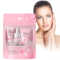 3pcs/Set Sakura Skin Care Sets Face Cream Serum Eye Cream Gift Box Face Skin Care Set Gift Sets