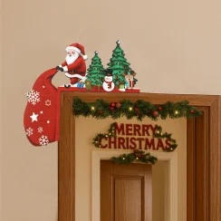 Christmas Wooden Ornament Christmas Party Decoration 2025 Xmas Santa Claus Snowman Pendants Navidad Natal New Year Gift 2026