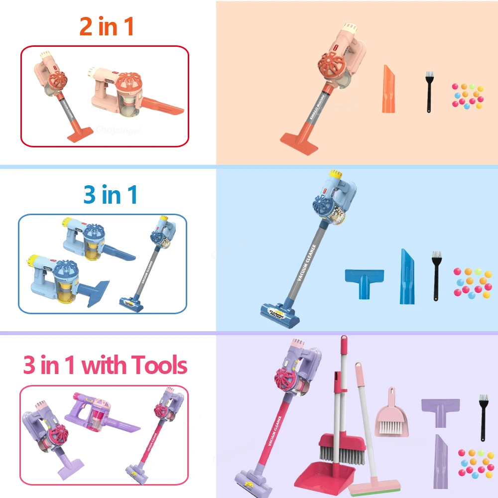 Kids Simulation Electric Vacuum Cleaner Toy Set Housekeeping Role Play Educational Toys for Toddlers Perfect Gift for Girls Boys - Image 6