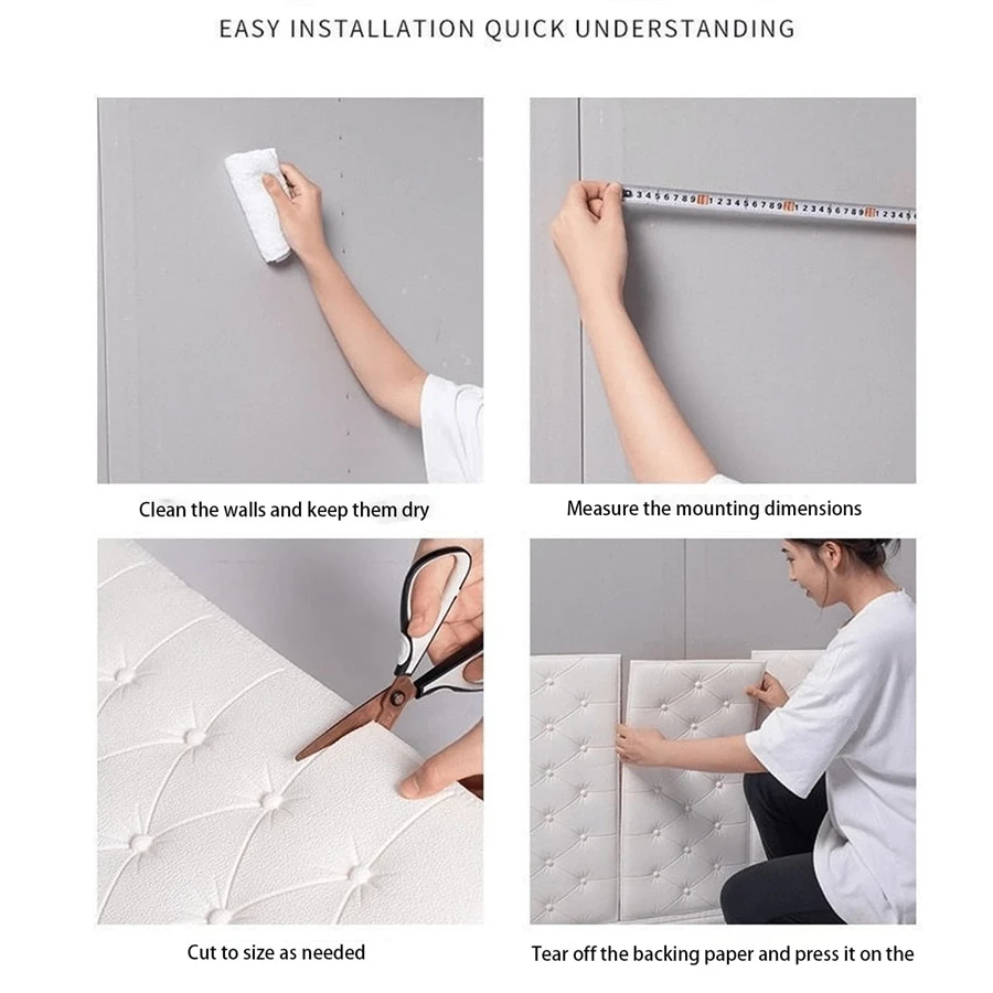 3D Wall Stickers Wallpaper Self-adhesive Thicken Tatami Anti-collision Wall Mat Pad Kids Bedroom Living Room Soft Foam Cushion - Image 6