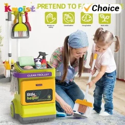 Housework Home Pretendable Kit Pretend Play Cleaning Toy Kid Tools Play Set Kids Cleaning Cart Housekeeping Toys Children Gifts