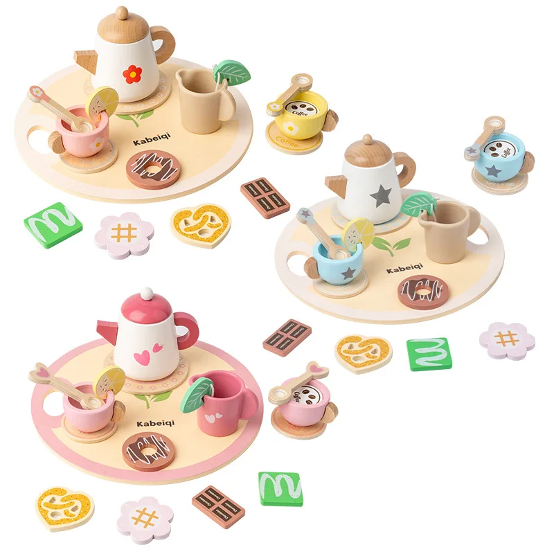 Kids' Wooden Tea Set: Pretend Play House, Tea Making, Teapot/Teacup, Afternoon Snack | Role-Play Toys Gift for Boys & Girls - Image 5