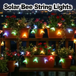 5m/7m/12m Led String Light Holiday Decoration Decorative Patio Lights Solar Christmas Backyard Party Fairy Waterproof Cool White