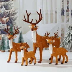 15/20/25/30/35cm Simulation Christmas Deer Elk Reindeer Figurines Decoration Fairy Home Garden Miniatures Xmas Party Props