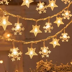 3M Christmas Lights LED Snowflake String Lights Xmas Fairy Light Lamp For Home New Year Party Supplies Christmas Tree Decor