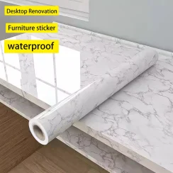 Marble Kitchen Oil-Proof Film Stove Waterproof Moisture-Proof Self-Adhesive Wallpaper Countertop Cabinet Renovation Tile Sticke