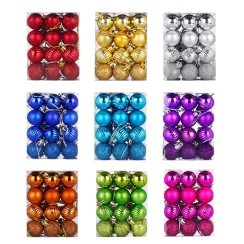 24pcs 3cm Christmas Balls Set Christmas Tree Decoration Hanging Pendant for Christmas New Year Party Decoration