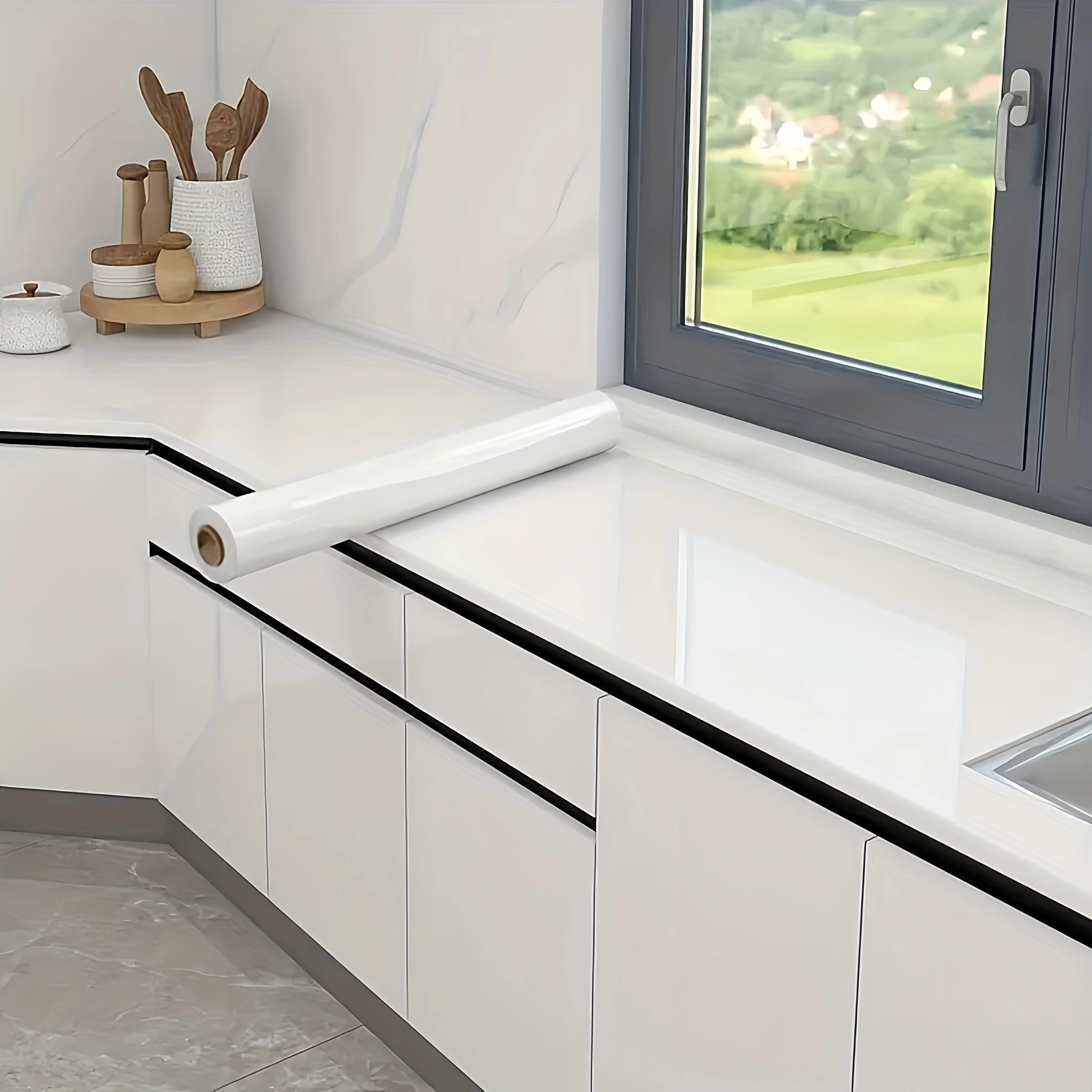 White Self-adhesive Wall Wallpaper Self Adhesive Autohesion Wallpapers Home Decor High Temperature Resistance Waterproof Sticker - Image 5