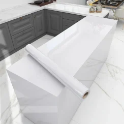 White Contact Paper Vinyl Self Adhesive Wallpaper for Bedroom Living Room Furniture Decoration Glitter Waterproof DIY Sticker