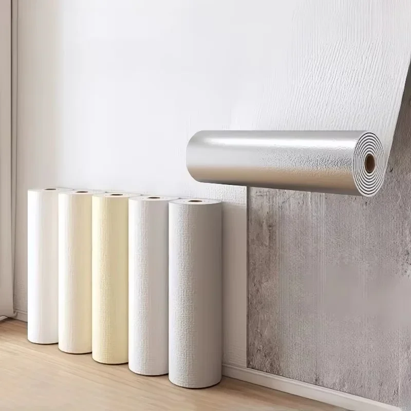 3D Linen Foam Wall Stickers Self-adhesive PVC Thickened Waterproof Background Wall Renovation Wallpaper for Bedroom Living Room