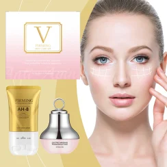 Tighten Skin Care Set Deep Hydration Face Massager Reduce Fine Lines Electric Eye Cream AH-8 Firming Neck Cream with Roller 120g