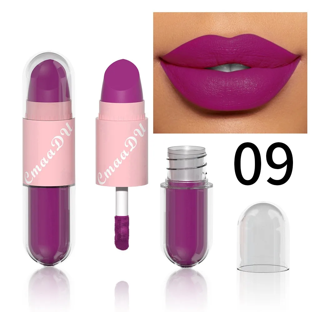 18Color 2In1 Matte Velvet Liquid Lipstick Double Head Sexy Red Purple LipGloss Moisturizing Lasting Waterproof Lip Glaze Make Up - Image 6