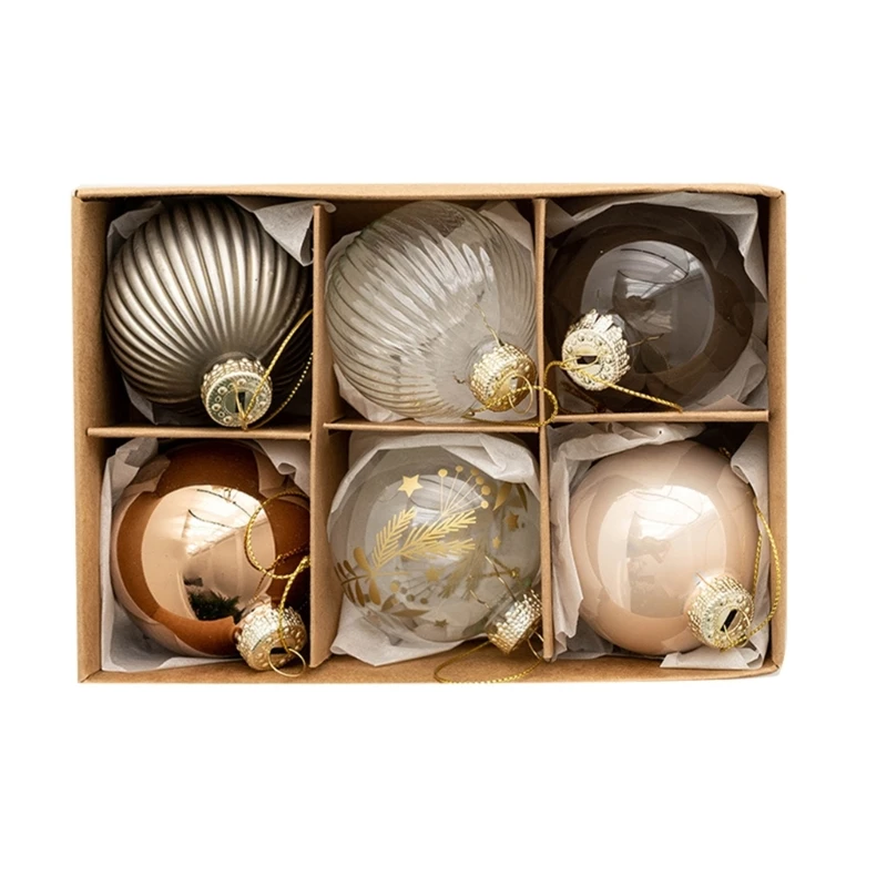 Pack of 6 Exquisite Glass Christmas Bauble Balls Ornaments Create Festive Atmospheres at Homes Festival Party Drop Shipping - Image 3