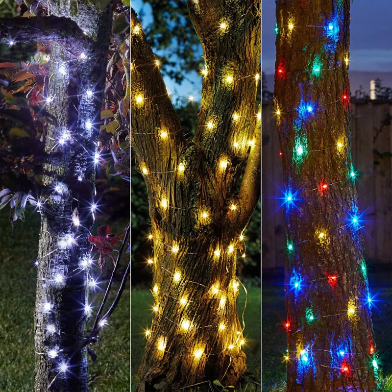 Green Cable LED Christmas String Fairy Lights Garland Outdoor Waterproof For Birthday Party Halloween Garden Room Decoration - Image 2