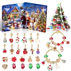 24 Day Countdown Advent Calendar Christmas Children Crystal Bracelet Blind Box New Year Party Gift Box Decoration Festival Gifts