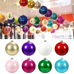 Durable Plastic Pearlescent Ball Pearlescent 15CM Holiday Decorations Ball Shape Xmas Baubles Scene Supplies