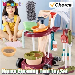 House Cleaning Tool Simulation Toy Set Role-playing Educational Kids Pretend to Do Housework Kit Toys for Children Birthday Gift