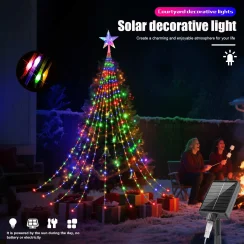 2025 Christmas Lights LED Outdoor Solar Light 200/280LED 8 Modes Waterproof Star Fairy Lights For Garden Wedding Room Decoration