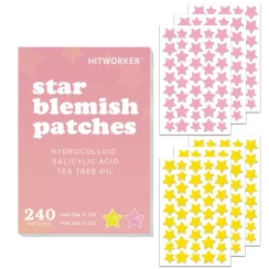 240 pieces/box of star shaped acne patches - alcohol free, used to absorb acne secretions, non irritating, essential for care