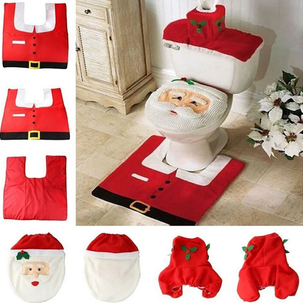 New Cute Christmas Toilet Seat Covers Creative Santa Claus Bathroom Mat Xmas Supplies for Home New Year Navidad Gift Decor 2024 - Image 6