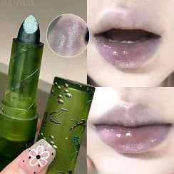 Black Green Shimmer Lipstick Transparent Mirror Water Lip Glaze Plumping Waterproof Non-sticky Cup Nude Clear Lip Tint Makeup