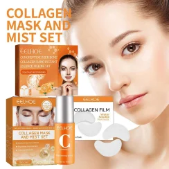 Vitamin C Face Collagen Film & Mist Kit Facial Skin Care Suit Collagen Deep Hydration Moisturizer Skin Care For Women