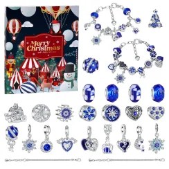 2025 Advent Calendar for Kid Christmas Countdown DIY Charms Bracelet Fashion Xmas 24 Unique Gift Jewelry Set for Girl Teen Women