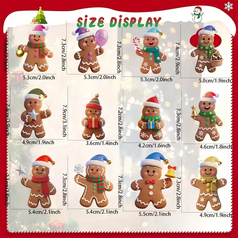 12/24pcs Christmas Gingerbread Man Ornaments Xmas Tree Wooden Hanging Pendants 2026 New Year Party Home Decoration Kids DIY GIft - Image 2