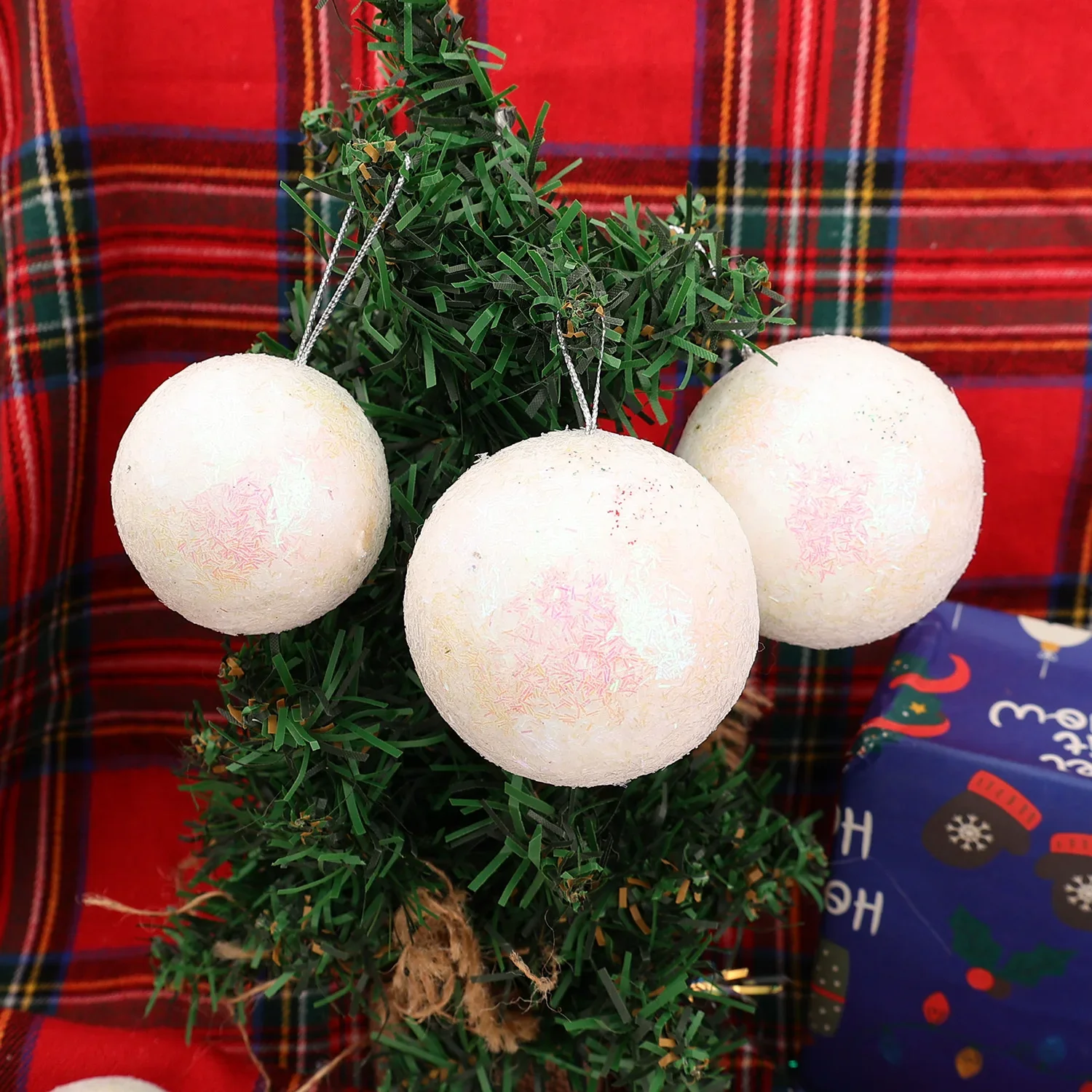 36/6pcs White Xmas Tree Round Ball Hanging Pendants Foam Christmas Balls for Home New Year Navidad Party Decoration Wholesale - Image 5