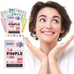 260Pcs Cute Pimple Patches for Face - Hydrocolloid Acne Patches, Zit Patches - Blemish Patches for Face Skin Care - Star, Heart,