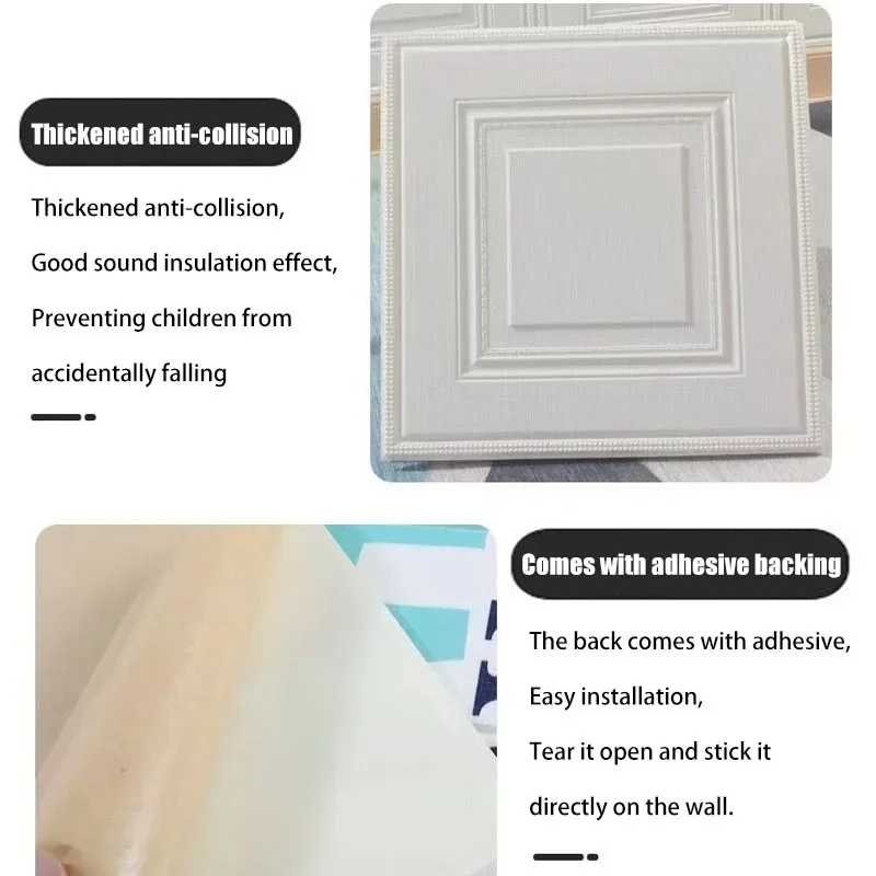 35cm*35cm 3D Waterproof Wall Stickers Peel and Stick Wallpaper Self Adhesive Wallpapers Home Decor Sheet Paper Moisture-proof - Image 6