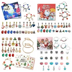 24 Day DIY Advent Calendar Jewelry Gift Box Making Jewelry Bracelets Set For Girls Kids 2024 Countdown Christmas Advent Calendar