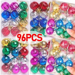 Premium Colorful Christmas Ball Ornaments Xmas Santa Claus Tree Hanging Pendant Home Festival Party DIY Decoration Accessories