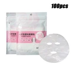 100Pcs Natural Disposable Plastic Film Skin Care Full Face Cleaner Mask Paper Disposable Paper Masks Beauty Healthy Tool