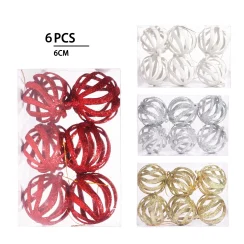 Holiday Tree Decorations White Glitter Openwork Christmas Ball Plastic Christmas Ornament Intricate Christmas Ball Ornaments