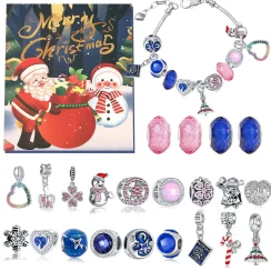 2025 Christmas Advent Calendar 24Days Countdown Bracelet Blind Box DIY Christmas Decoration Hand Jewelry Surprise Blind Box Gift