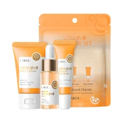 LAIKOU Vitamin C Series Skin Care Product Set 3-piece Moisturizing Skin Care Set Cleanser Essence Eye Cream