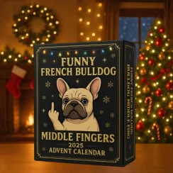 Funny Middle Finger French Bulldog Blind Box Advent Christmas Days 24 2025 Acrylic Countdown Pendant 2D Festive Tree Calend T6G7