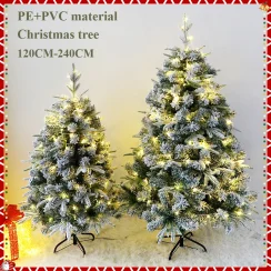 Artificial Christmas Tree PE+PVC White Snowflake Velvet Christmas Tree 120CM-240CM Snow Scene Tree Family Christmas Decoration